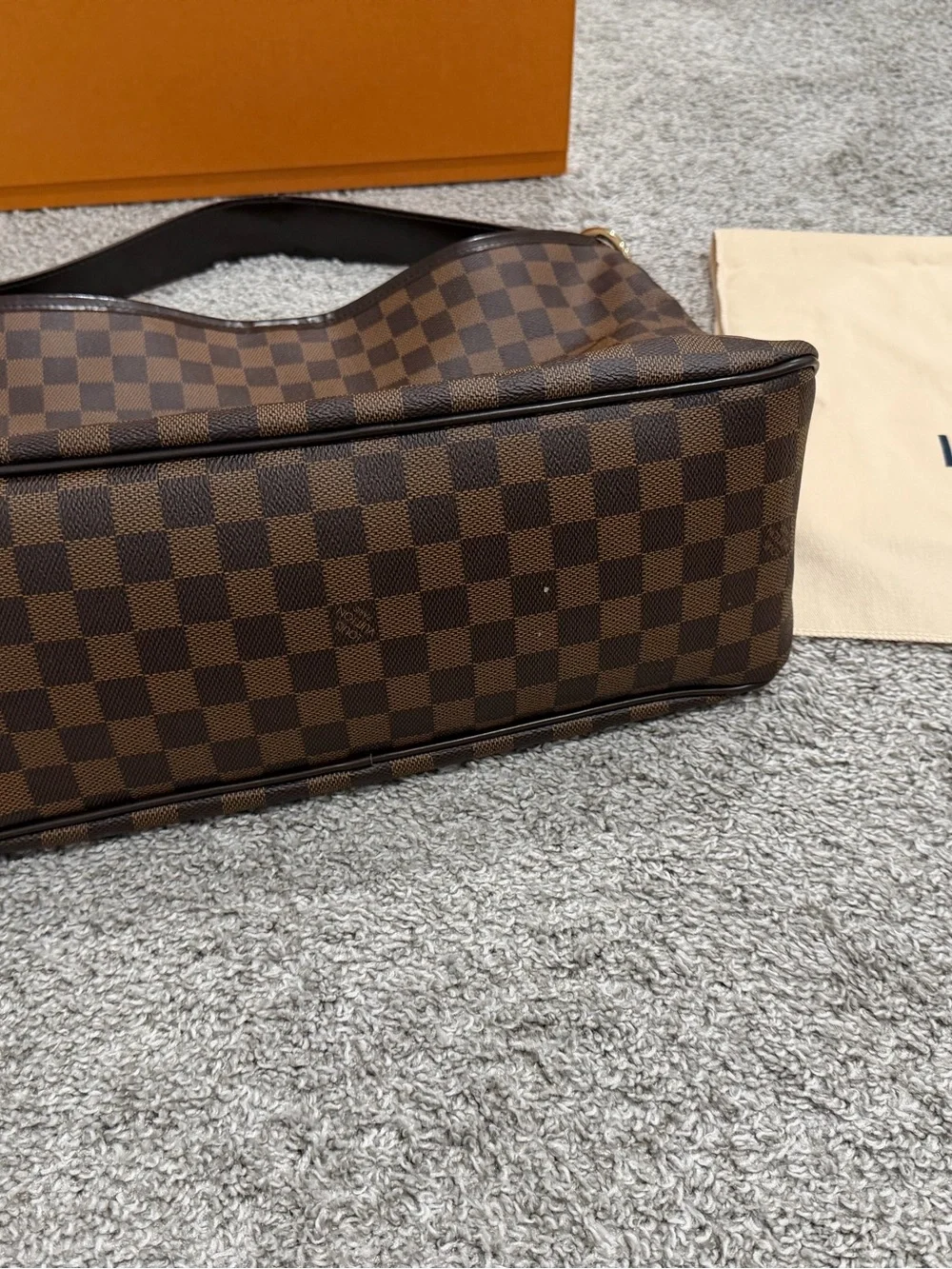 Louis Vuitton Damier Ebene Hobo Shoulder Bag - Dark Brown Check